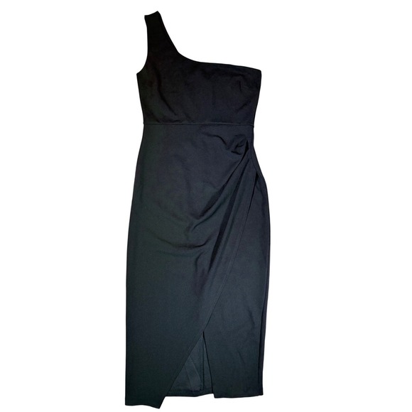 Windsor Dresses & Skirts - Windsor Black One Shoulder Midi Dress Tulip Wrap Skirt Bodycon Party Dress